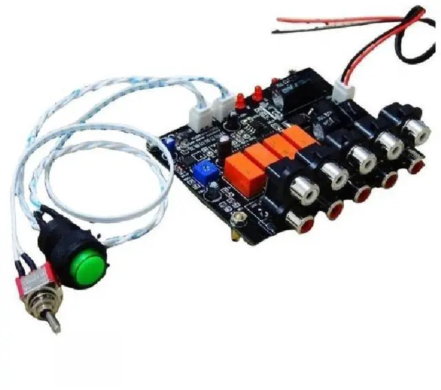 Main image of 4 channels, 4 inputs, 1 output, audio source automatic switcher, switchboard selector, manual and automatic