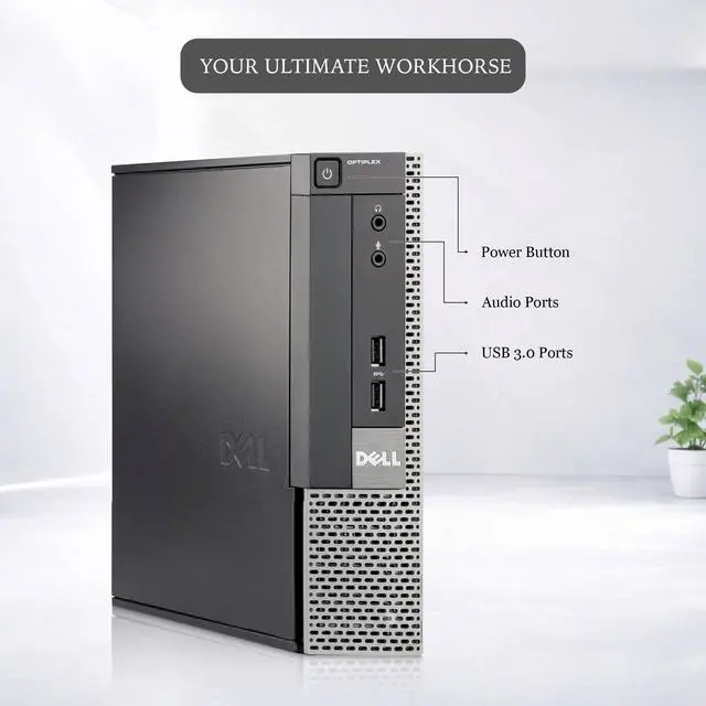 Alt view image 4 of 5 - Restored DELL 9020 USFF Intel Core i5-4th gen Processor, Built-in Wi-Fi, 16GB DDR4 RAM, 256GB SSD, 22" Monitor, Windows 11 Pro, Wireless KB &Mouse, Desktop PC (Refurbished)