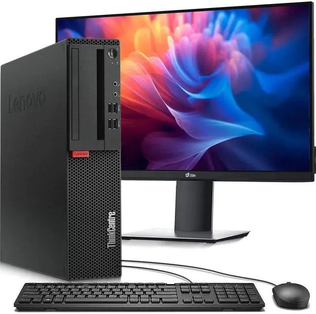 Main image of Restored Lenovo Thinkcentre Desktop, Intel Core i5-7500T, 4.30GHz Turbo, Built-in Wi-Fi, 16GB DDR4 RAM, 512GB SSD, 22" Monitor,RX 550, Win. 11 Pro Wireless KB& Mouse, PC (Refurbished)