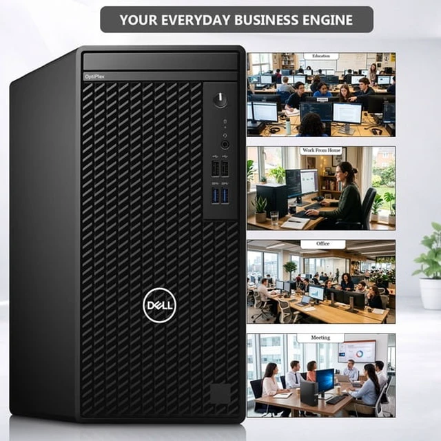 Alt view image 6 of 6 - Restored Dell OptiPlex Tower Desktop PC- Intel Core i7-10700 8 Cores, 16GB DDR4 RAM, 256GB SSD, 22" Monitor, WiFi Adapter, Window 11 Pro Refurbished