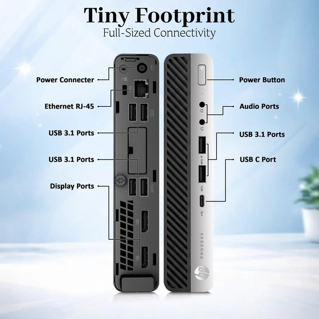 Alt view image 6 of 7 - HP 600 ProDesk Mini Desktop PC | Intel Core i5-8500 | 16GB DDR4 RAM | 256GB SSD | 24" HD LED | Built in Wi-Fi | Wireless keyboard & Mouse | Window 11 Pro |