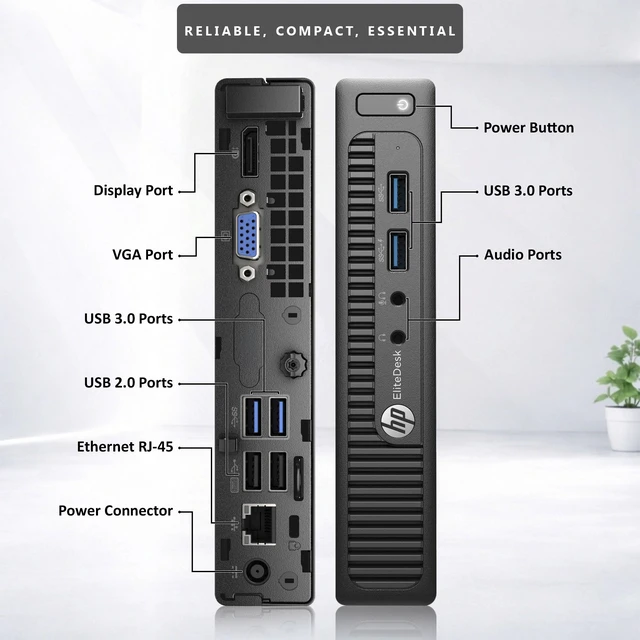 Alt view image 6 of 7 - HP Elitedesk 705 G3 Mini PC, AMD PRO A10-8770E Processor, 16GB DDR4 Memory, 1TB SSD Storage, Wi-Fi, Wireless Keyboard & Mouse, Windows 11 Pro, Tiny Pc
