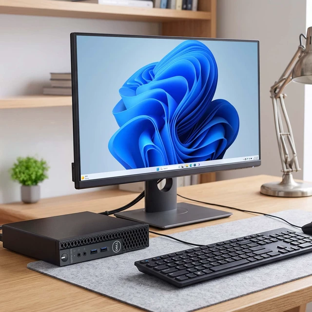 Alt view image 2 of 7 - Dell OptiPlex Micro Desktop | Intel core i5-9500T (6-Cores) Processor, 16GB Ram, 19-inch Monitor, 256GB SSD | Wireless KB & Mouse, Windows 11 Pro,