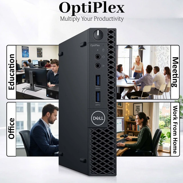 Alt view image 5 of 7 - Dell OptiPlex Micro Desktop | Intel core i5-9500T (6-Cores) Processor, 16GB Ram, 19-inch Monitor, 256GB SSD | Wireless KB & Mouse, Windows 11 Pro,
