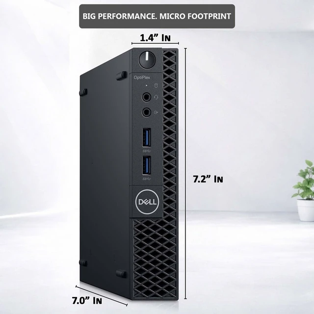 Alt view image 6 of 7 - Dell OptiPlex Micro Desktop | Intel core i5-9500T (6-Cores) Processor, 16GB Ram, 19-inch Monitor, 256GB SSD | Wireless KB & Mouse, Windows 11 Pro,