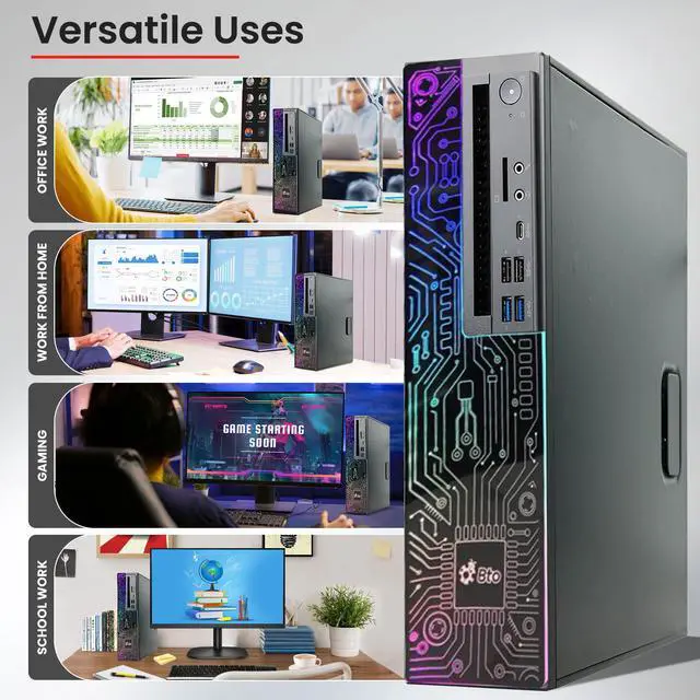 Alt view image 7 of 7 - Lenovo ThinkCentre M920 Desktop SFF Computer PC Intel Hexa Core i5-8500 up to 4.10GHZ, 8GB DDR4 Ram,256GB NVMe, Built-in Wi-Fi + Bluetooth, Keyboard & Mouse, Windows 11 Pro (Refurbished)