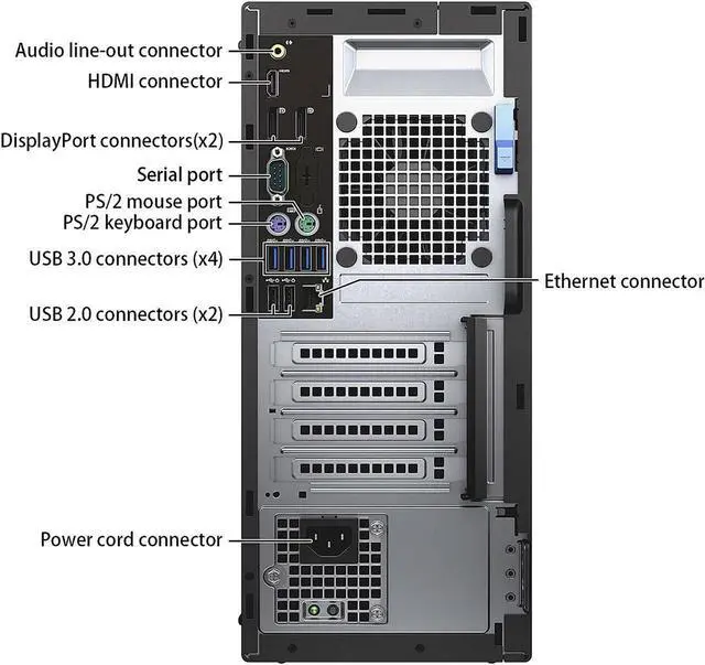 Alt view image 4 of 5 - Dell OptiPlex 7040 Desktop MT Tower Computer PC Intel Quad Core i5-6500 up to 3.60GHz, 16GB DDR4 Ram,1TB SSD, Wi-Fi, Keyboard & Mouse, Windows 11 Pro (Renewed)