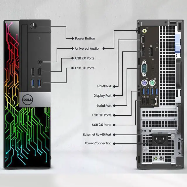Alt view image 2 of 7 - Dell OptiPlex 7040 RGB SFF Desktop Computer PC Intel Quad Core i7-6700 up to 4.00GHz, 16GB DDR4 Ram,512GB SSD,24 Inch Monitor, NVIDIA GT1030, Wi-Fi, RGB Keyboard & Mouse, Windows 11 Pro (Renewed)