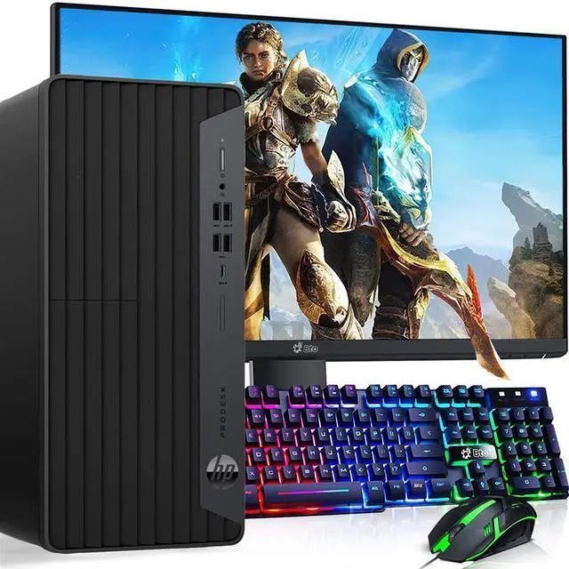 Main image of HP 600 G6 Tower Desktop PC, Intel Hexa Core i5-10500 10th Gen. Processor up to 4.50 GHz, 32GB DDR4 Ram, 1TB SSD, NVIDIA GeForce GTX 1050Ti, 24Inch Monitor, RGB Keyboard & Mouse, Wi-Fi, Window 11 Pro