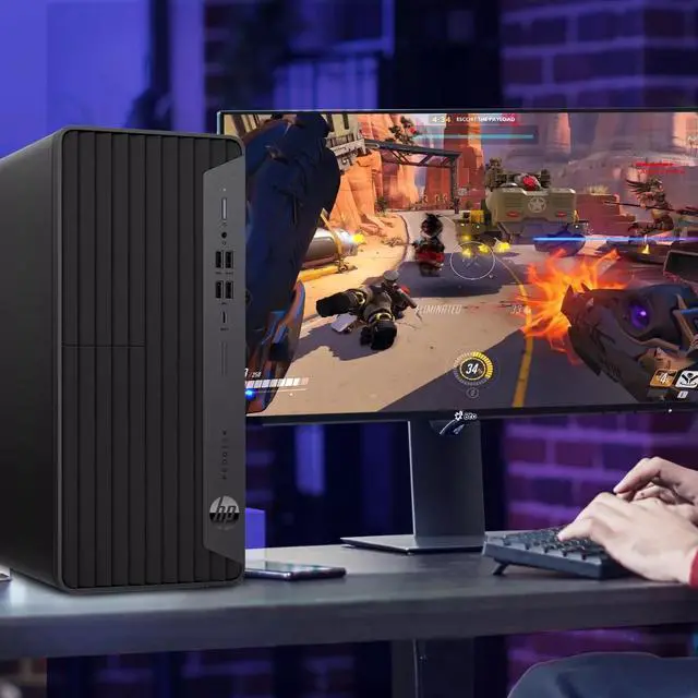 Alt view image 4 of 7 - HP 600 G6 Tower Desktop PC, Intel Hexa Core i5-10500 10th Gen. Processor up to 4.50 GHz, 32GB DDR4 Ram, 1TB SSD, NVIDIA GeForce GTX 1050Ti, 24Inch Monitor, RGB Keyboard & Mouse, Wi-Fi, Window 11 Pro