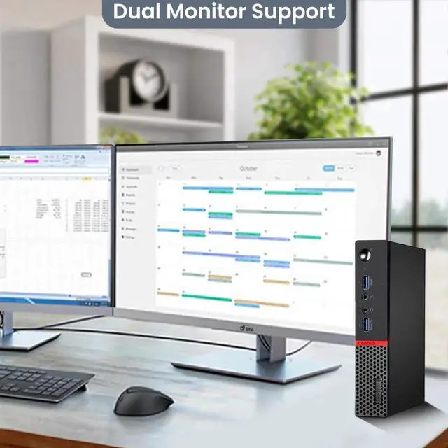 Alt view image 3 of 6 - Lenovo ThinkCentre Mini Computer PC Intel Quad Core i5-6500T, 16GB DDR4 Ram, 512GB NVMe SSD, Wireless Keyboard & Mouse, Wi-Fi Adapter, Windows 11 Professional (Renewed)