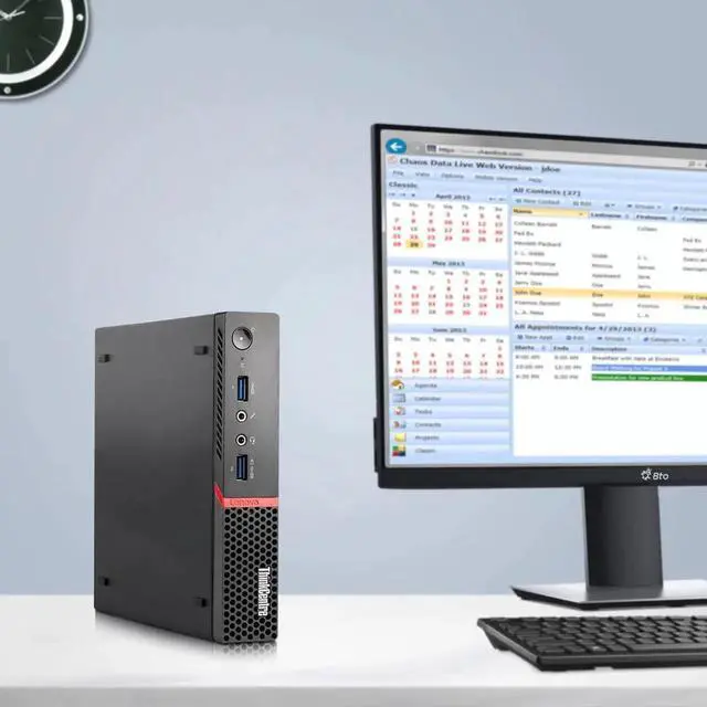 Alt view image 4 of 6 - Lenovo ThinkCentre Mini Computer PC Intel Quad Core i5-6500T, 16GB DDR4 Ram, 512GB NVMe SSD, Wireless Keyboard & Mouse, Wi-Fi Adapter, Windows 11 Professional (Renewed)