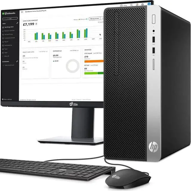 Main image of HP G4 Desktop Tower Computer PC Intel Hexa Core i5-8500 upto 4.10GHz 32GB Ram 1TB SSD, 24" LED Monitor Screen Built-in Wi-Fi, Keyboard & Mouse, Windows 11 Pro (Renewed)