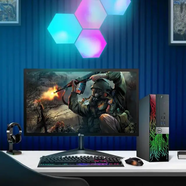 Alt view image 7 of 7 - Dell OptiPlex 7040 RGB SFF Desktop Computer PC Intel Quad Core i7-6700 up to 4.00GHz, 16GB DDR4 Ram,1TB SSD, 24 Inch Monitor, NVIDIA GT1030, Wi-Fi, RGB Keyboard & Mouse, Windows 11 Pro (Renewed)