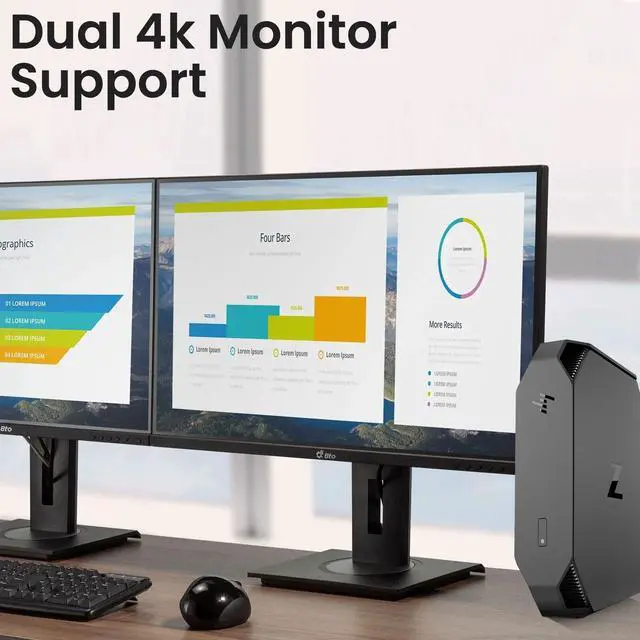 Alt view image 3 of 6 - HP Z2 Tiny Desktop Mini Workstation PC Intel Quad Core i5-6500T, 32GB DDR4 Ram, 512GB SSD, Wireless Keyboard & Mouse, Wi-Fi, Windows 11 Professional (Renewed)