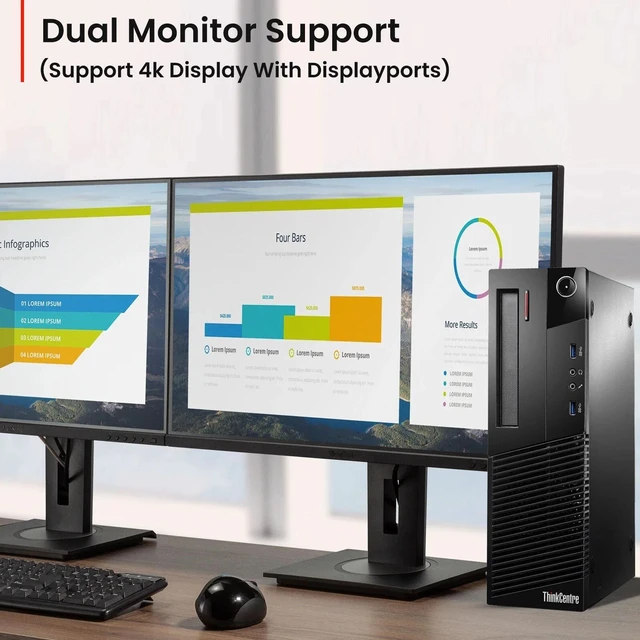 Alt view image 5 of 7 - Lenovo ThinkCentre SFF Desktop Computer PC, Intel Quad Core i5-4570 upto 3.60GHz, 32GB DDR3 Ram, 256GB SSD, Wi-Fi, Keyboard & Mouse, Windows 11 Professional (Refurbished)