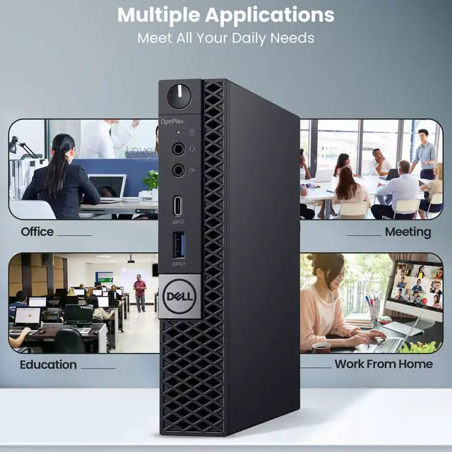 Alt view image 6 of 6 - Dell OptiPlex 7070 Desktop Tiny Computer PC Intel Quad Core i7-9700T up to 4.30GHz, 64GB DDR4 Ram,1TB SSD, Wi-Fi, Keyboard & Mouse, Windows 11 Pro (Renewed)