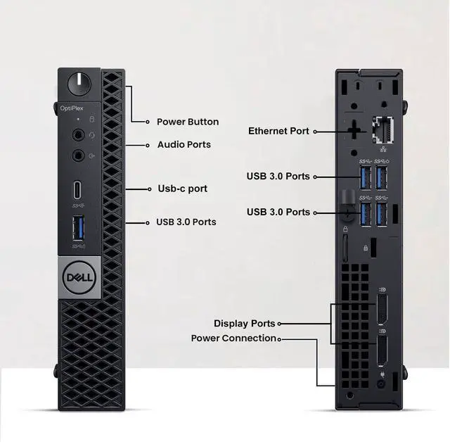 Alt view image 4 of 6 - Dell OptiPlex 7070 Desktop Tiny Computer PC Intel Quad Core i7-9700T up to 4.30GHz, 64GB DDR4 Ram,1TB SSD, Wi-Fi, Keyboard & Mouse, Windows 11 Pro (Renewed)