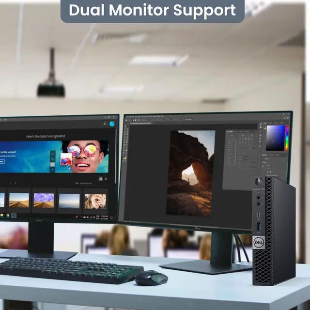 Alt view image 2 of 6 - Dell OptiPlex 7070 Desktop Tiny Computer PC Intel Quad Core i7-9700T up to 4.30GHz, 64GB DDR4 Ram,1TB SSD, Wi-Fi, Keyboard & Mouse, Windows 11 Pro (Renewed)