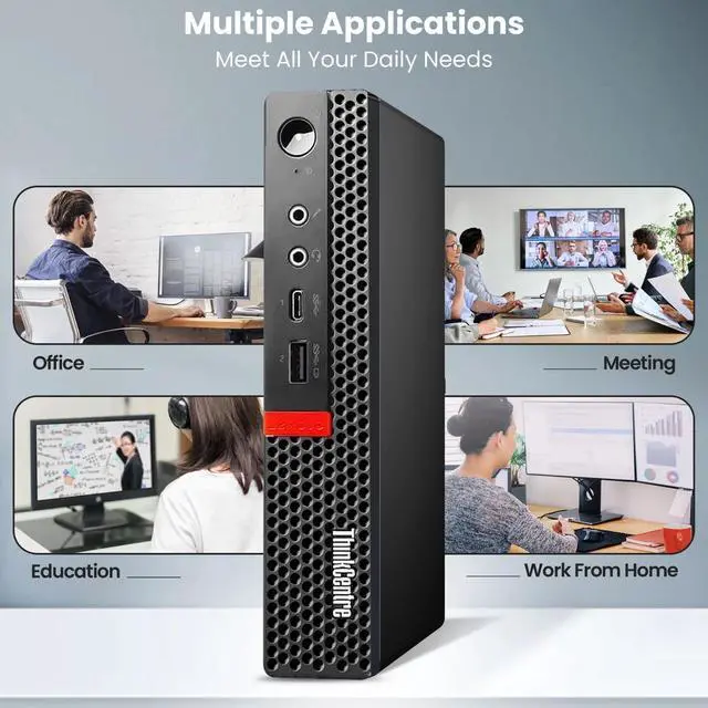 Alt view image 2 of 6 - Lenovo ThinkCentre M920 Desktop Tiny Computer PC Intel Core i5-8500 up to 3.50GHZ, 8GB DDR4 Ram,256GB SSD, 22Inch Monitor, Wi-Fi, Keyboard & Mouse, Windows 11 Pro