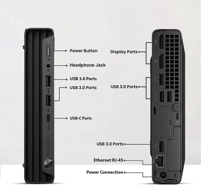 Alt view image 5 of 6 - HP EliteDesk 800 G6 Tiny Desktop Mini PC Intel Hexa Core i5-10500T 10th Gen. Processor up to 3.80 GHz, 16GB DDR4 Ram, 2TB SSD, 22Inch Monitor, Keyboard & Mouse, Wi-Fi, Windows 11 Pro (Renewed)