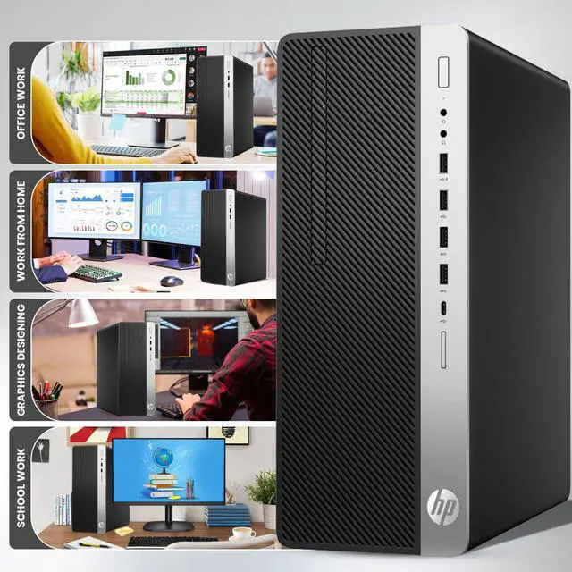 Alt view image 5 of 6 - HP 800 G5 Tower Desktop Computer PC, Intel Core i5-9500 upto 4.40GHz, 16GB DDR4 Ram,256GB SSD, Wi-Fi, Keyboard & Mouse, Windows 11 Professional (Refurbished)