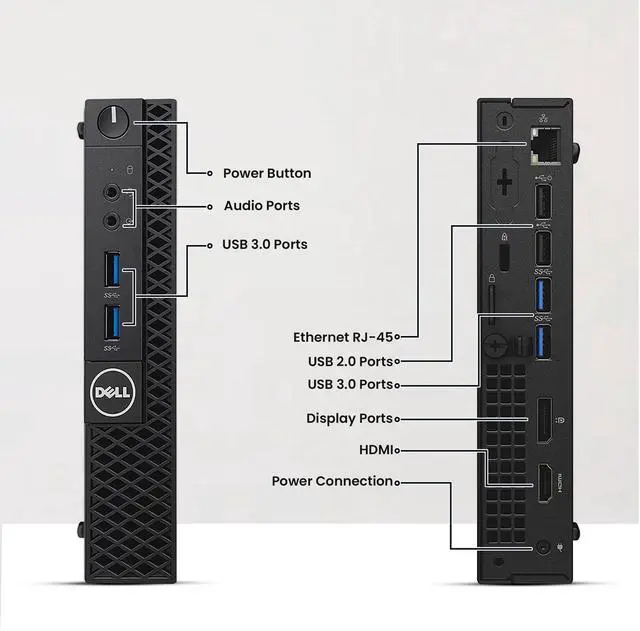 Alt view image 5 of 7 - Dell OptiPlex 3070 Tiny Desktop Computer PC Intel Core i7-9700t up to 4.30GHz, 16GB DDR4 Ram,256GB SSD, Wi-Fi, Wireless Keyboard & Mouse, Windows 11 Pro (Renewed)