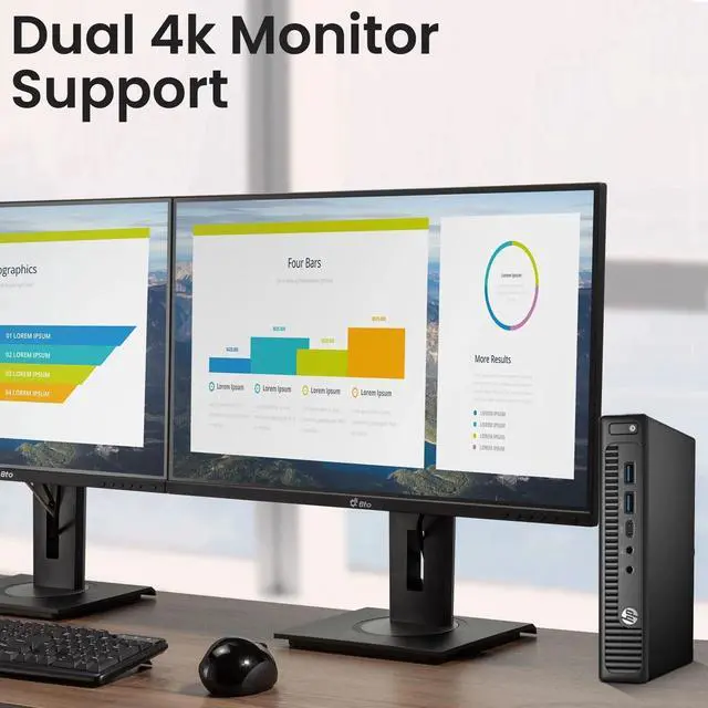 Alt view image 6 of 7 - HP 800 G2 Tiny Desktop Computer PC, Intel Core i3-6100T , 16GB DDR4 Ram, 512GB SSD, Keyboard & Mouse, Windows 11 Professional (Refurbished)