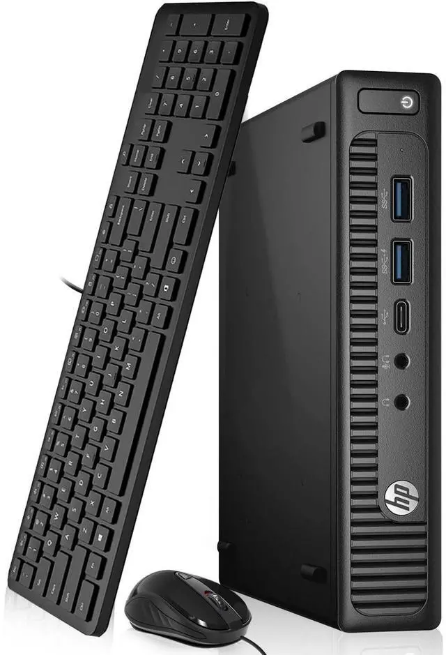 Main image of HP 800 G2 Tiny Desktop Computer PC, Intel Core i3-6100T , 16GB DDR4 Ram, 512GB SSD, Keyboard & Mouse, Windows 11 Professional (Refurbished)
