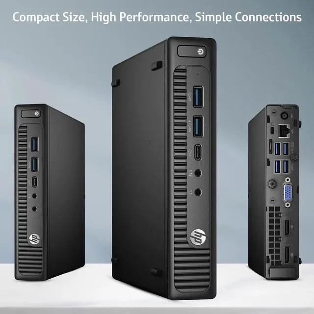 Alt view image 3 of 7 - HP 800 G2 Tiny Desktop Computer PC, Intel Core i7-6700T, 32GB DDR4 Ram, 128GB SSD, Keyboard & Mouse, Windows 11 Professional (Refurbished)