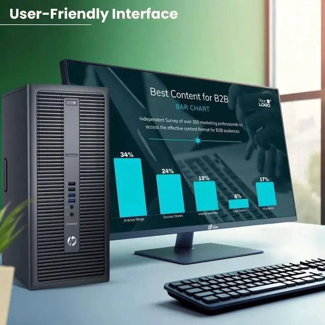 Alt view image 4 of 5 - HP 800 G2 Tower Desktop Computer PC, Intel Core i5-6500 upto 3.60GHz, 16GB DDR4 Ram, 256GB SSD, Built-in Wi-Fi & Bluetooth, Wireless Keyboard & Mouse, Windows 11 Professional (Refurbished)