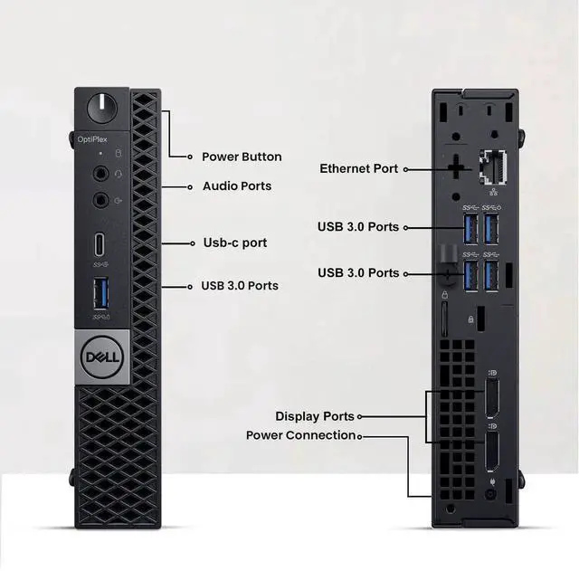 Alt view image 2 of 4 - Dell OptiPlex 7070 Desktop Tiny Computer PC Intel Quad Core i7-9700T up to 4.30GHz, 16GB DDR4 Ram,512GB SSD, 22 Inch Monitor, Wi-Fi, Keyboard & Mouse, Windows 11 Pro (Renewed)