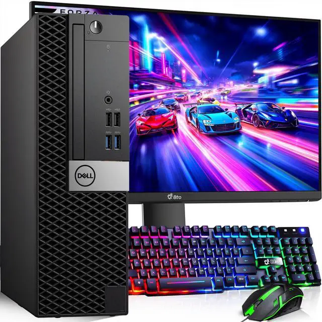 Main image of Restored Dell 3070 SFF Gaming PC | i5-8th Gen Processor | Nvidia GT 1030 GPU | 16GB DDR4 RAM | 256GB SSD | WiFi+ Gaming KB & Mouse |19" LED Monitor| Windows 11 Pro Gaming PC Bundle (Refurbished)