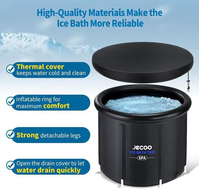 Alt view image 5 of 7 - Ice Bath Tub for Athletes Portable Cold Plunge Tub with Cover, Large Capacity Multiple Layered Cold Plunge for Recovery Ice Bath at Home/Outdoor