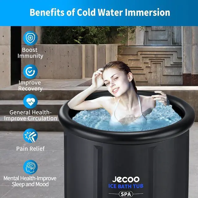 Alt view image 2 of 7 - Ice Bath Tub for Athletes Portable Cold Plunge Tub with Cover, Large Capacity Multiple Layered Cold Plunge for Recovery Ice Bath at Home/Outdoor