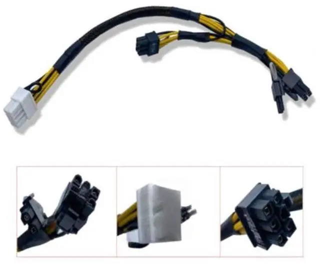 Main image of N08NH 0N08NH 9H6FV 09H6FV for R720 R730 R720XD R730XD R7910 split GPU power adapter cable
