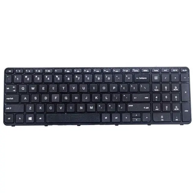 Alt view image 2 of 2 - Keyboard with frame for 15E 15N 15T 15-N 15-E 15-E000 15-N000 15-N100 15T-E000 series black US layout