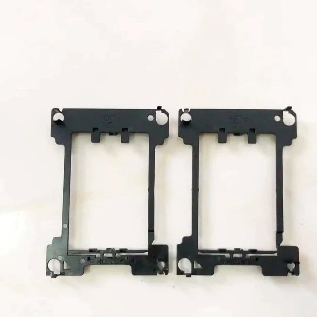 Main image of Two square bracket CPU coolers for LGA3647, compatible with rectangular heatsinks, with plastic protective backplate.