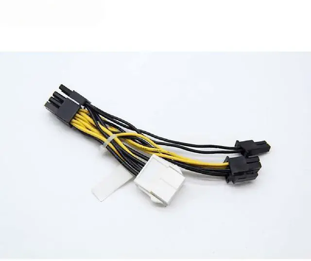 Main image of 5cm 8-pin to two 6+2 pin GPU power cables for 7049, 4029, 740, and CBL-PWEX-1040 GPUs, 16AWG, 10.5A