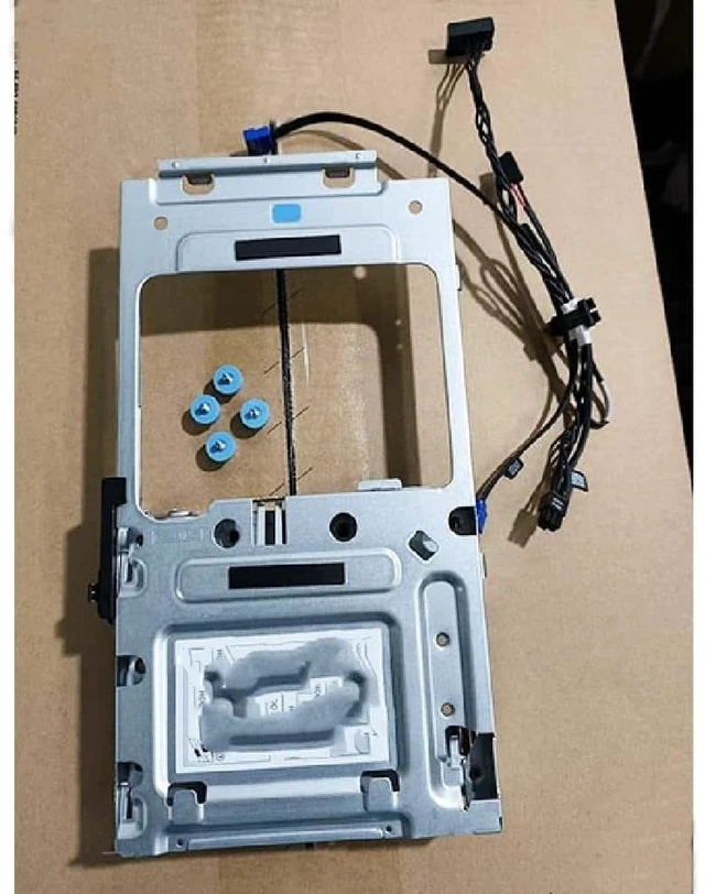 Main image of Hard drive and optical drive bracket kit for QCT1250, QBT1250, and QCS1250 desktop/tower computers, including cables and screws.