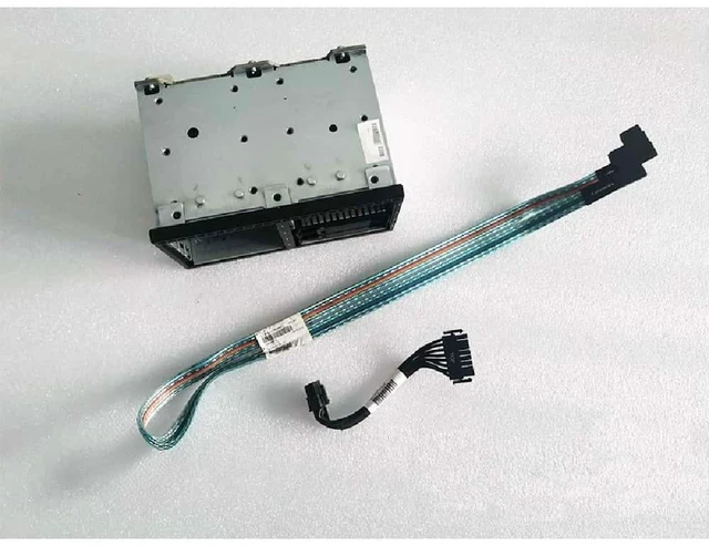 Main image of SAS hard drive backplane and cage for DL380P G8 672146-001 / 670943-001, including data cable and power cable.