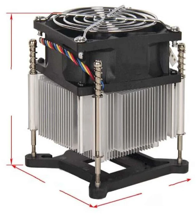 Main image of 115X 3-pin silent 90mm copper core heatsink, suitable for LGA1155 and 1150 CPU coolers, with thermal pads.
