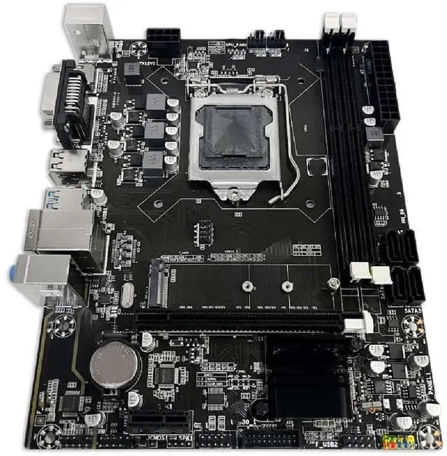 Main image of B85 motherboard with DDR3 memory, 1150 socket, M.2 interface, supports HDMI, and compatible with i3 and i5 dual-core and quad-core CPU kits.