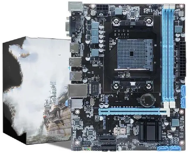 Main image of A520 DDR4 desktop gaming motherboard, AM4, supports AMD 3rd generation Ryzen processors.