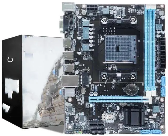 Main image of The A88 motherboard and CPU kit with FM2+ supports 7650K, 860K, and 870K CPUs for desktop PC assembly.