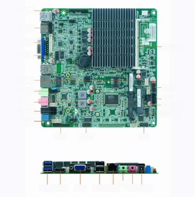 Main image of The J3160 is a single-board, fanless industrial-grade motherboard for computers, featuring an Atom processor, DC-12V power supply, and LAN, VGA, and EDP interfaces.