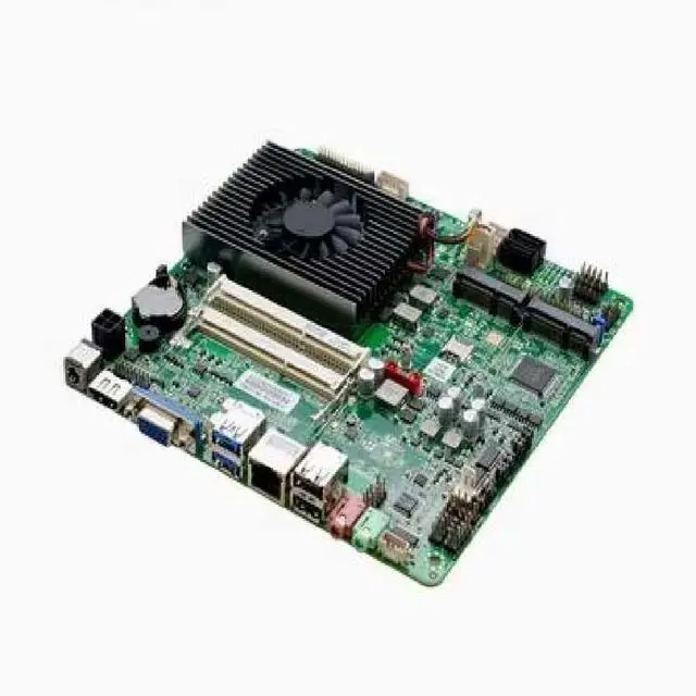 Main image of i3-6100u motherboard, sixth-core processor, single-board computer, embedded ultra-thin motherboard, with 2 network cards, DC12V DDR3L memory, 6 USB ports, LVDS interface and VGA graphics card.