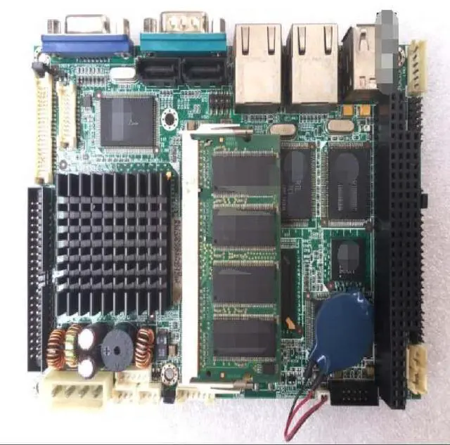 Main image of The WAFER-LX-800-R11 3.5-inch embedded motherboard, an industrial motherboard, and memory.