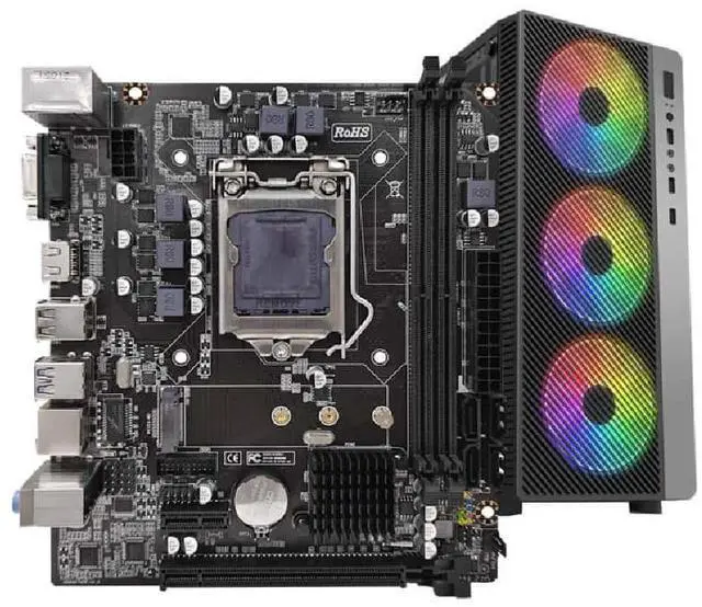 Main image of B250 desktop motherboard, supports LGA115/167/89 first-generation CPUs and dedicated graphics cards, with stable compatibility.
