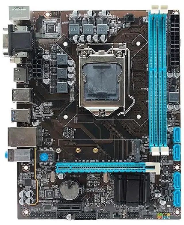 Main image of H110 DDR3 desktop motherboard, 1151 socket, compatible with 6th, 7th, and 8th generation i3, i5, and i7 processors, ASUS compatible.